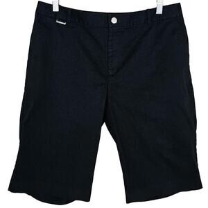 Lauren Ralph Lauren Black Bermuda Shorts 12 Cotton Stretch Golf Walking EUC
